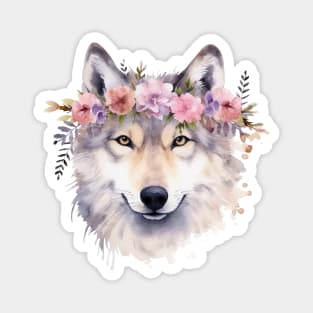 Husky dog flower Magnet