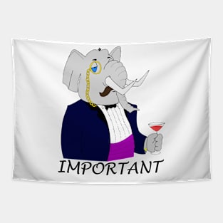 Important Elephant - Funny Design Tapestry