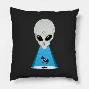 UFO Cow Abduction Pillow