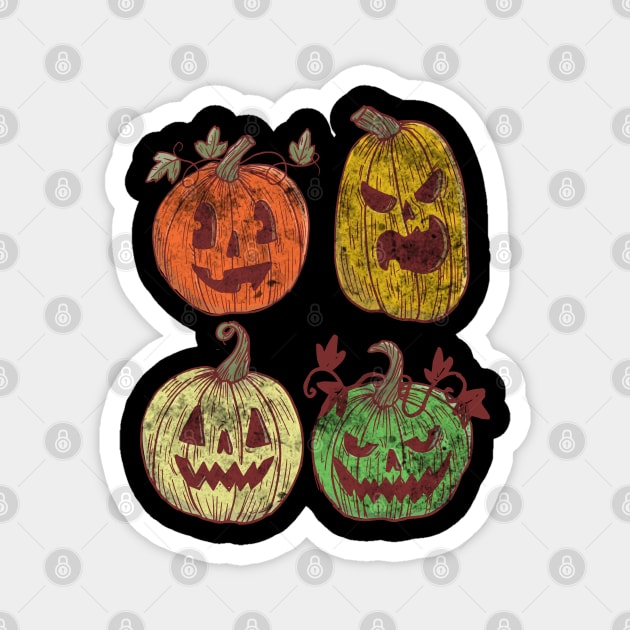 Vintage Pumpkin Funny Pumpkin Halloween Retro Magnet by SamDesigns