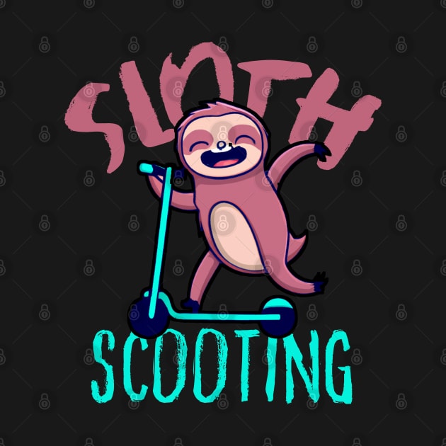 Funny E-Scooter, Cute Kawaii Sloth Driving Scooter by maxdax