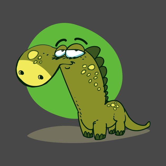 funny dino cartoon style dinosaur illustration by anticute