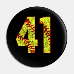 Fastpitch Softball Number 41 #41 Softball Shirt Jersey Uniform Favorite Player Biggest Fan Pin
