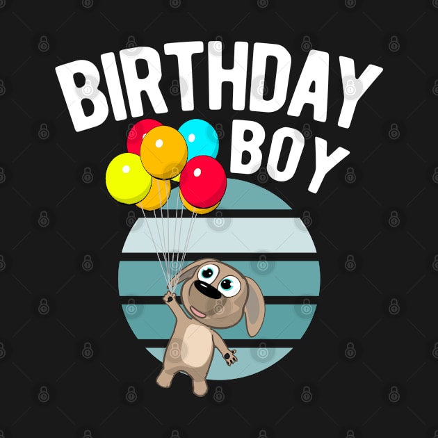 Birthday Boy - Cute Puppy with Balloon by HappyGiftArt