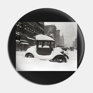 Model T Buried in Snow, 1922. Vintage Photo Pin