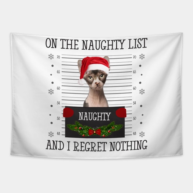 On The Naughty List And I Regret Nothing Tapestry by CoolTees