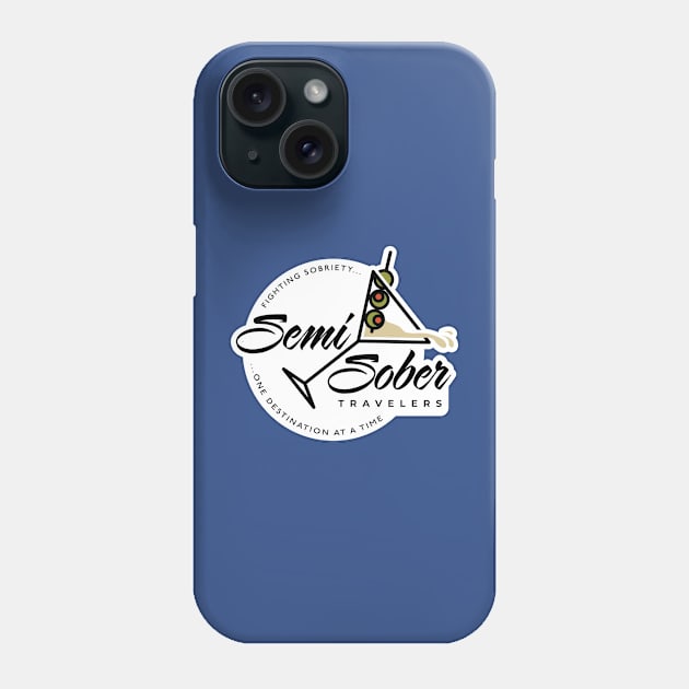 Semi Sober Travelers Martini design with solid background Phone Case by Semi-Sober Travelers