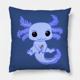 Spoonie Axolotl (Blue) Pillow