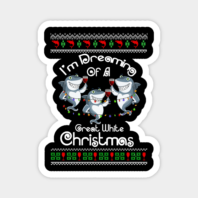 I'm Dreaming Of A Great White Christmas Magnet by AxelRoldns