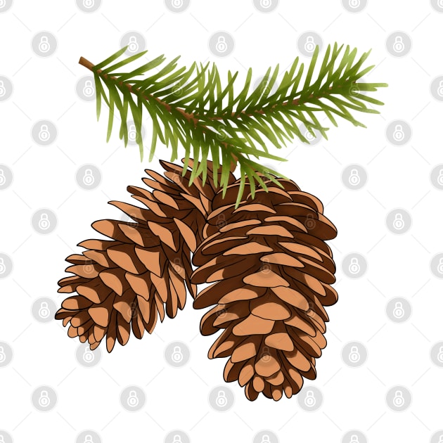 Evergreen Pine Cone Pattern by Kraina