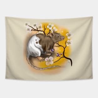 Chinese Zodiac Animal Year of the Rat Tapestry