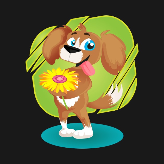 Lovely Puppy Holding Daisy by PatrioTEEism