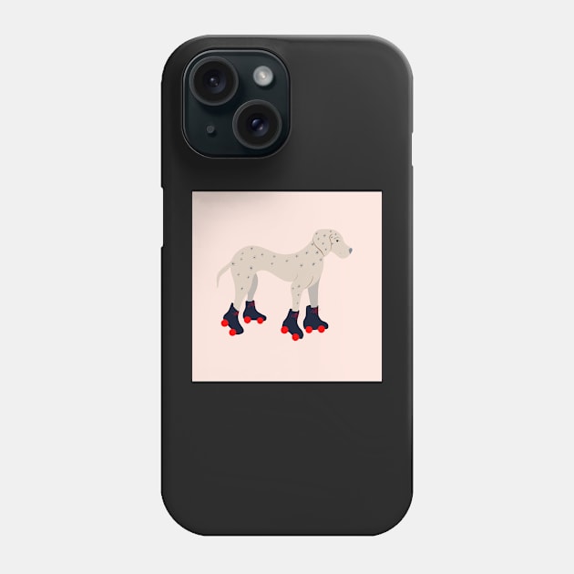 Cute Roller skating dog Phone Case by troman479