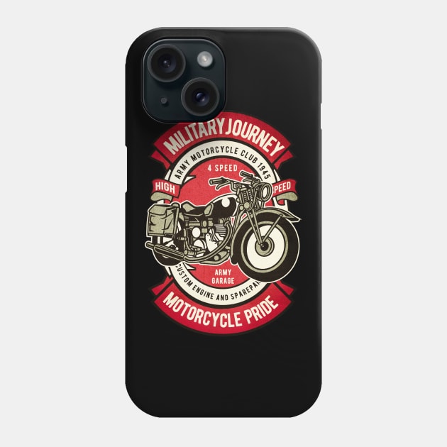 Motorcycle Military journey Phone Case by Tempe Gaul