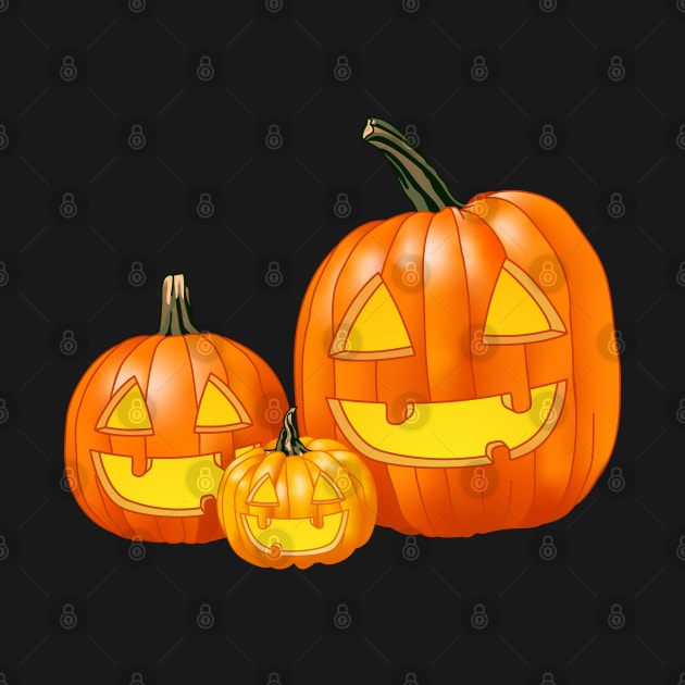 Jack-O-Lantern Trio (Black) by ziafrazier