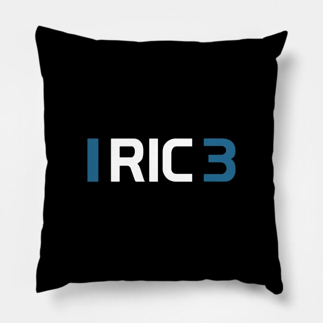 RIC 3 Design - White Text Pillow by Hotshots