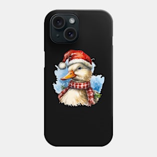 Duck Celebrate Christmas Wear Santa Hat Phone Case