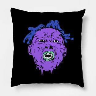 Dope melting purple face man illustration Pillow