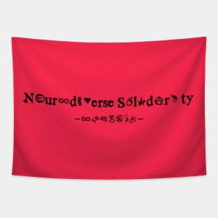 Neurodiverse Solidarity Text on light background Tapestry