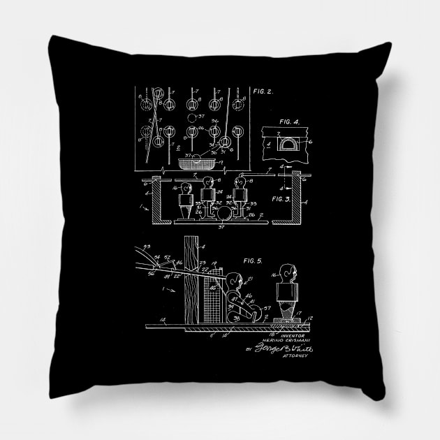 Football Game Table Vintage Patent Drawing Pillow by TheYoungDesigns