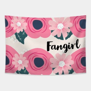 Pink Floral Fangirl Tapestry