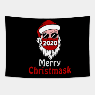 Merry Christmask 2020 Masked Santa For Christmas Pajamas Family Xmas Tapestry