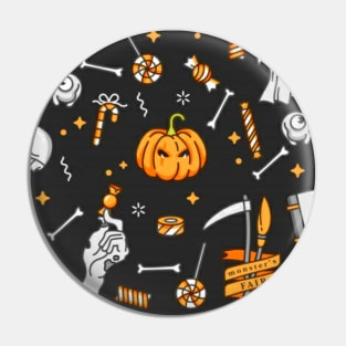 Halloween pattern mask Pin