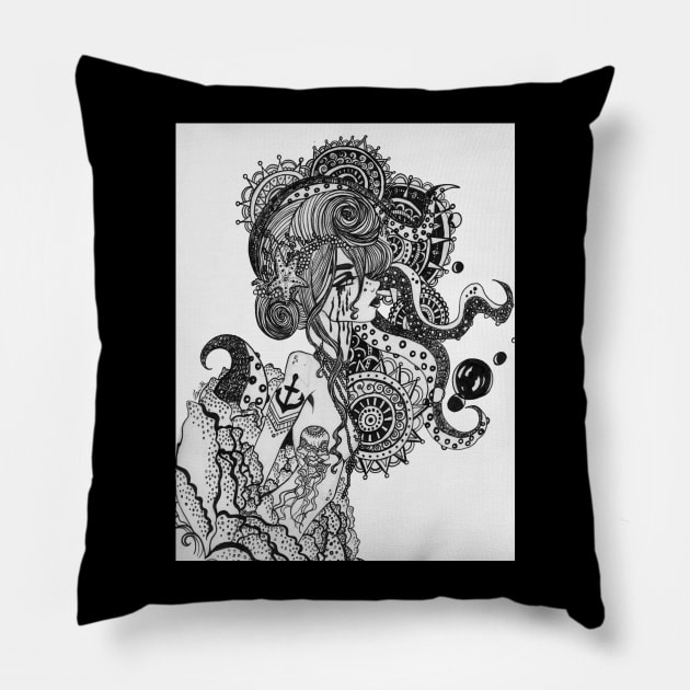 Octopus Queen Pillow by Cherry_Arts