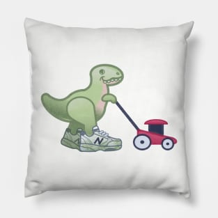 T-Rex Mowing the Grass Pillow