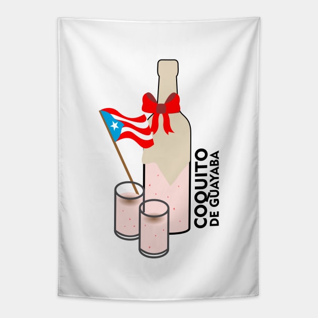 Coquito Puerto Rico Guava Drink Cocktail Boricua Food Tapestry by bydarling