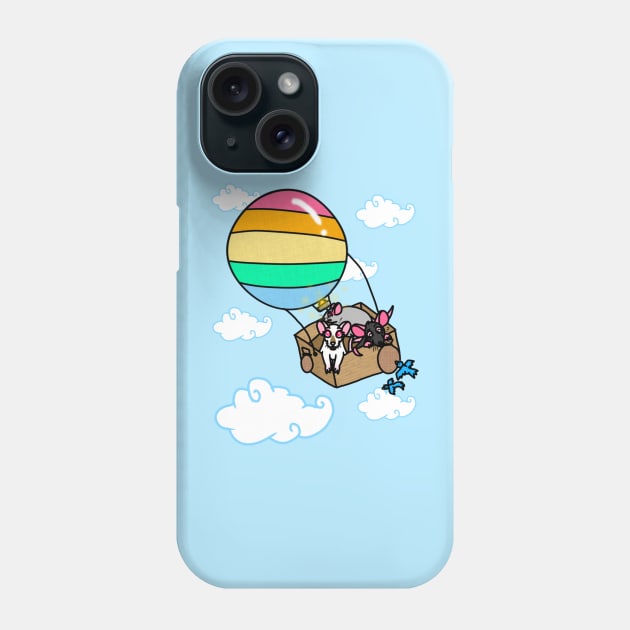 Hot Air Balloon Rats (Full Color Version) Phone Case by Rad Rat Studios