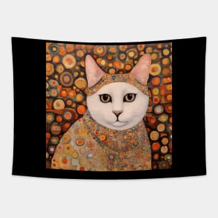 Gustav Klimt Cat with Colorful Costume Tapestry