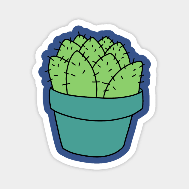 Green-Blue Potted Succulent Magnet by saradaboru