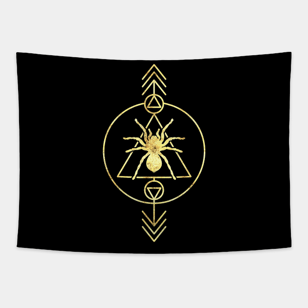 Cool Tarantula Spider Geometric Design Tapestry by Stoney09