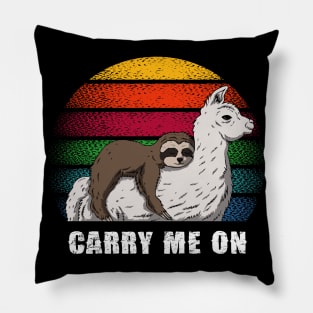 CARRY ME ON-  LLAMA & SLOTH Pillow