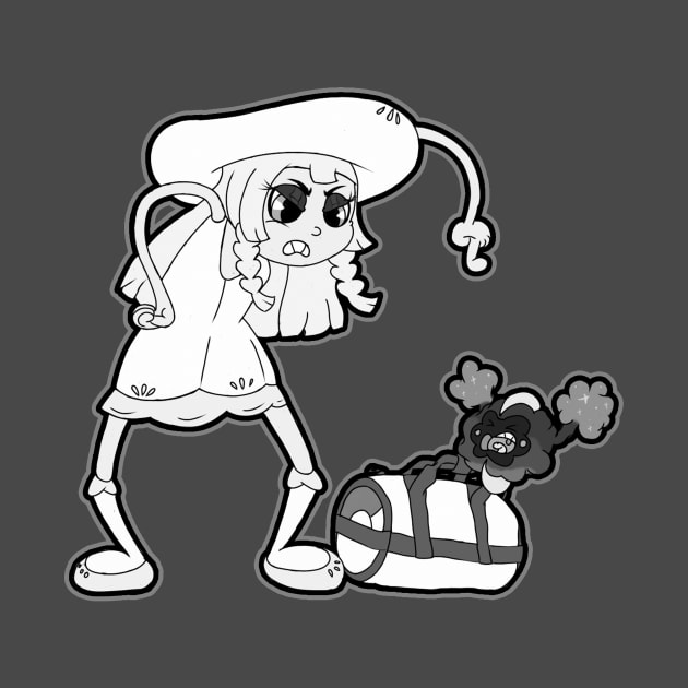 nebby to the bag, NOW! (B/W version) by Kanetho_plz