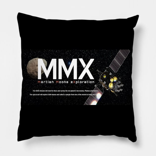 The Martian Moons Exploration Mission Logo Pillow by Spacestuffplus