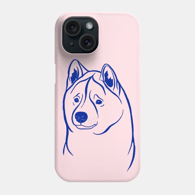 American Akita (Pink and Blue) Phone Case by illucalliart