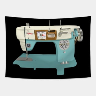 Blue Sewing Machine Tapestry