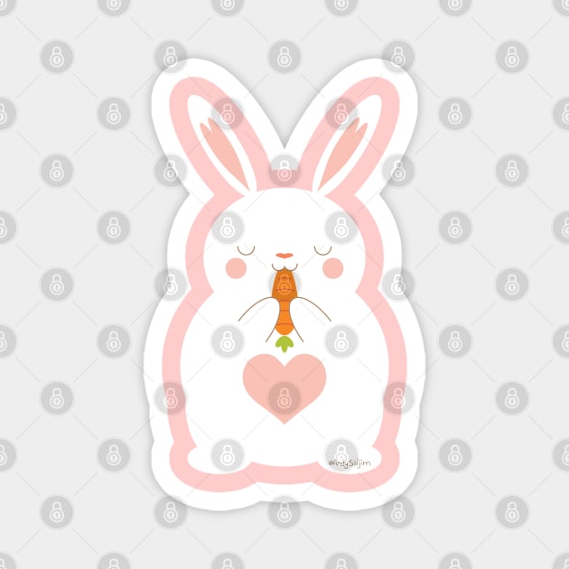 Bunny with carrot Magnet by AndySaljim