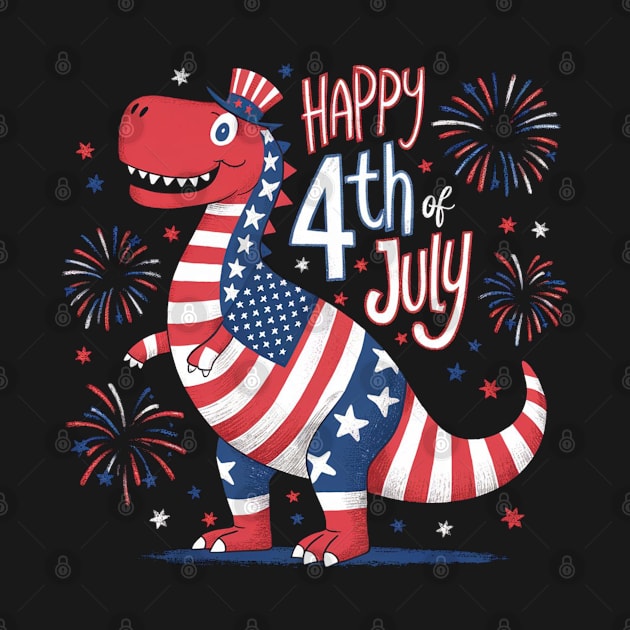 T-rex independence day 4th July | Happy Birthday America by Aldrvnd