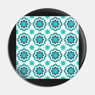 Mosaic Star Tile Pattern Blue Pin