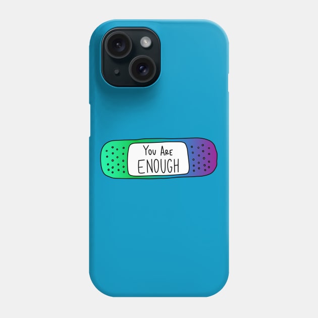 You Are Enough - Mermaid Colors Phone Case by Nia Patterson Designs