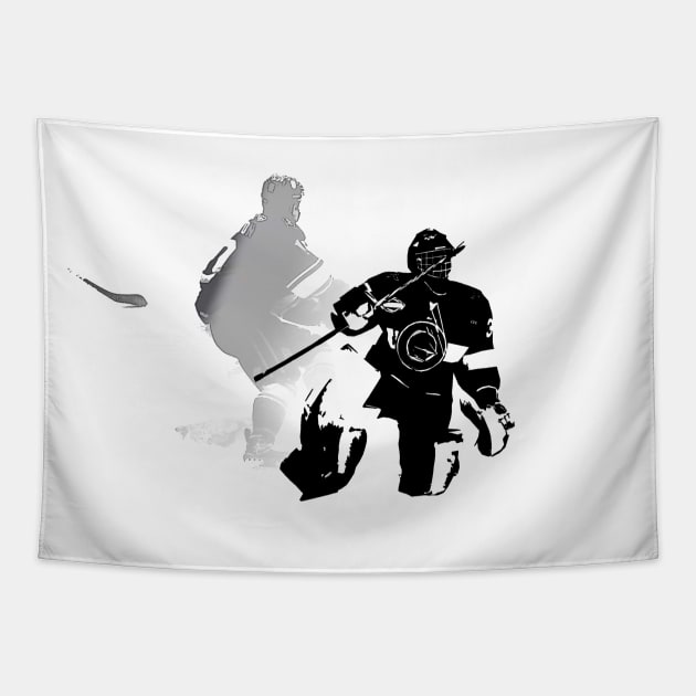 Ice Hockey Season - Goalie and Forward Tapestry by Highseller