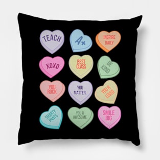 Funny Teacher Valentines Day Teach Heart Candy Pillow