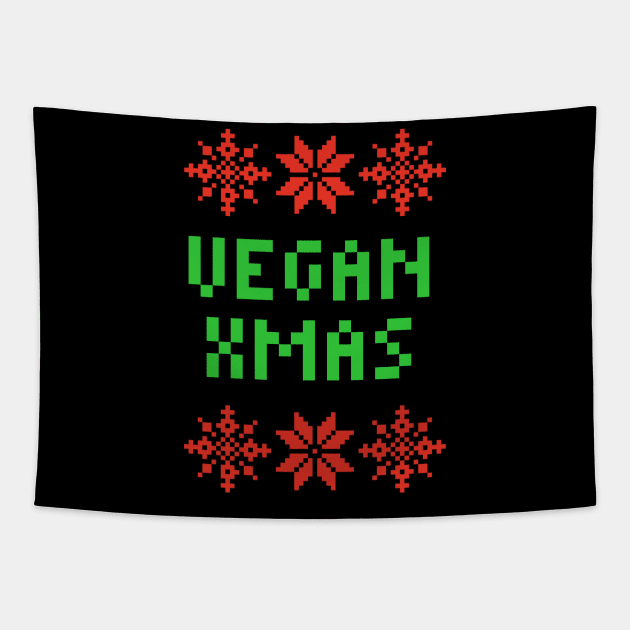 Vegan Xmas - Ugly Christmas Sweater Style Tapestry by isstgeschichte