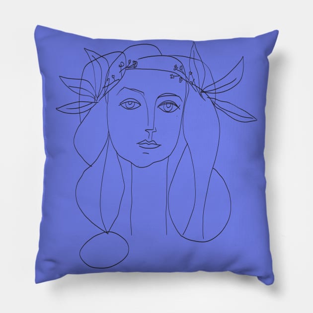 Picasso Line Art - Woman's Head Pillow by shamila