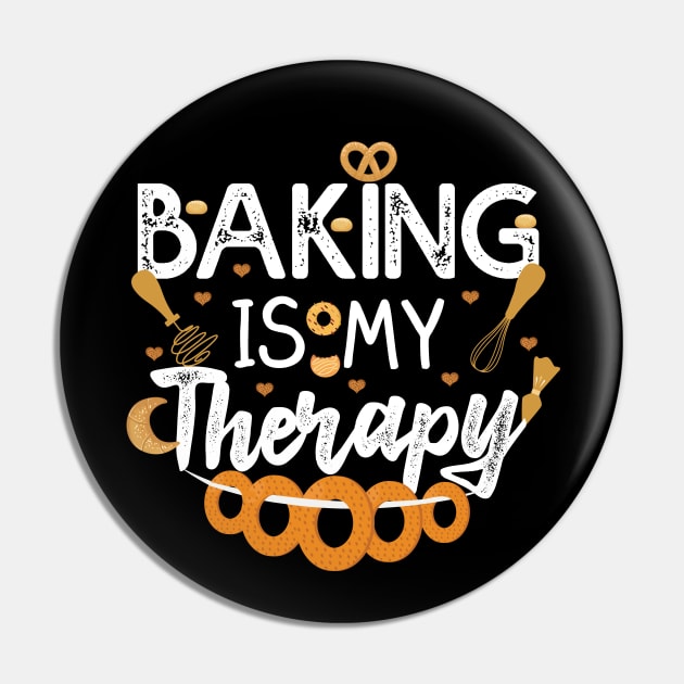 Baking Is My Therapy Shirt Delicious Cupcake Baker T-Shirt Pin by mommyshirts