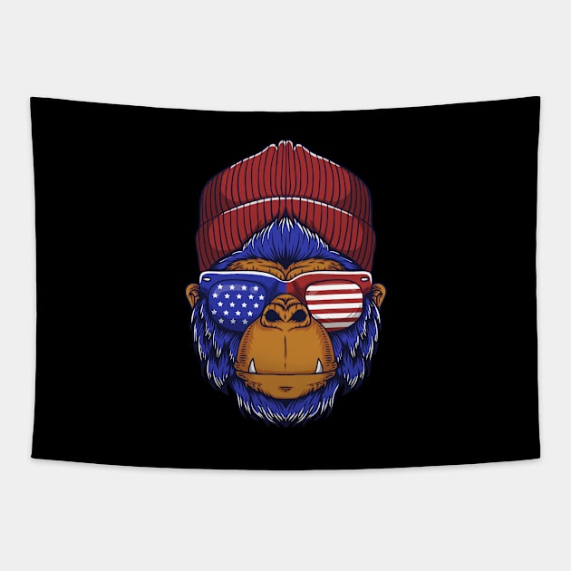 Is that a Patriot Monkey? Tapestry by jonathanptk