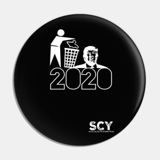 Trash Trump in 2020 (white) Pin